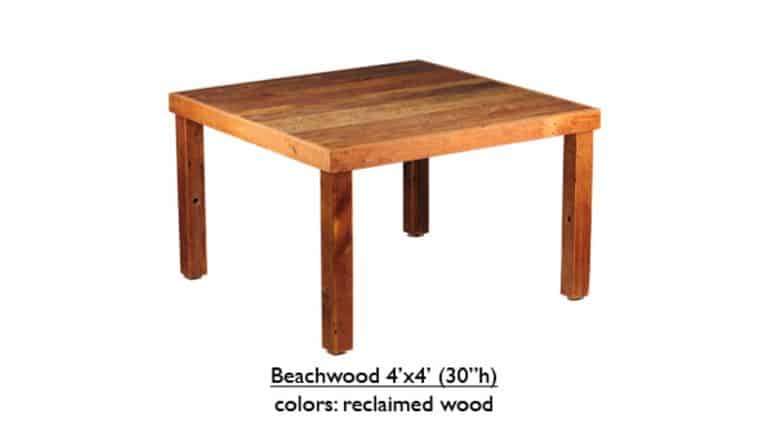 Farm Table | Beechwood | 4′ x 4′ 30″h | Rental Farm Table | Beechwood | 4′ x 4′ 30″h | Rental