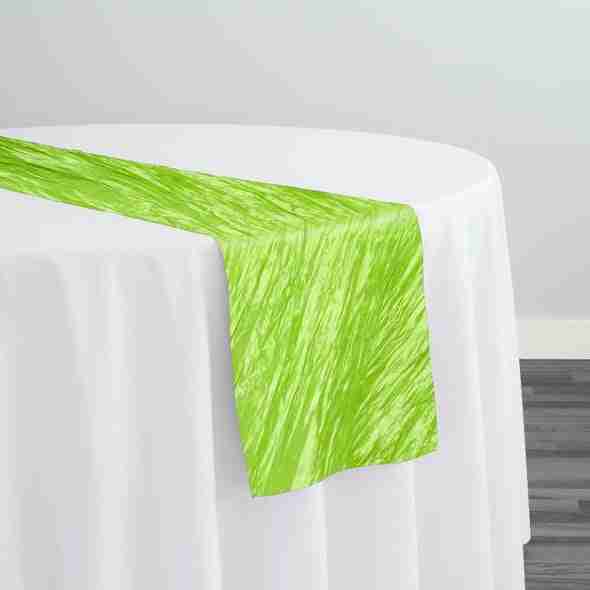 Accordion Taffeta Table Runner in Green | Rental Accordion Taffeta Table Runner in Green | Rental