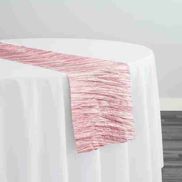 Accordion Taffeta Table Runner in Pink Petal | Rental Accordion Taffeta Table Runner in Pink Petal | Rental