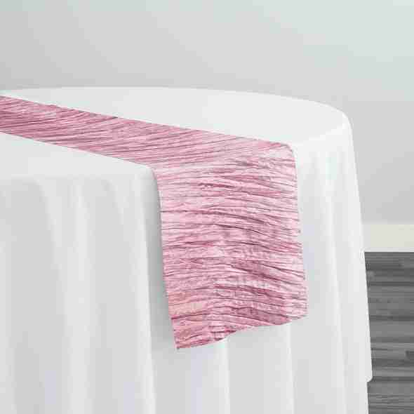 Accordion Taffeta Table Runner in Pink | Rental Accordion Taffeta Table Runner in Pink | Rental