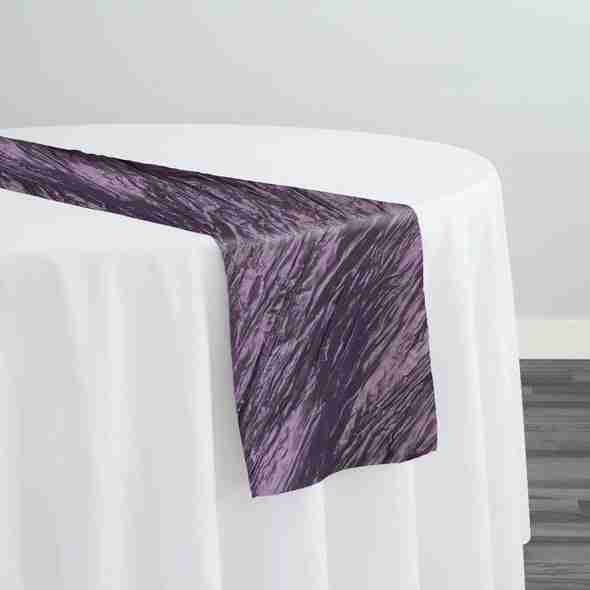 Accordion Taffeta Table Runner in Raisin | Rental Accordion Taffeta Table Runner in Raisin | Rental