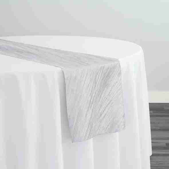 Accordion Taffeta Table Runner in White | Rental Accordion Taffeta Table Runner in White | Rental