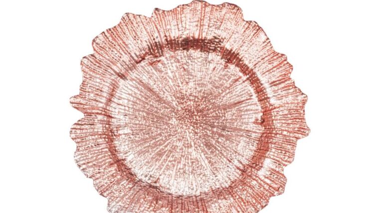 Reef Glass Charger Plate – Blush/Rose Gold | Rental