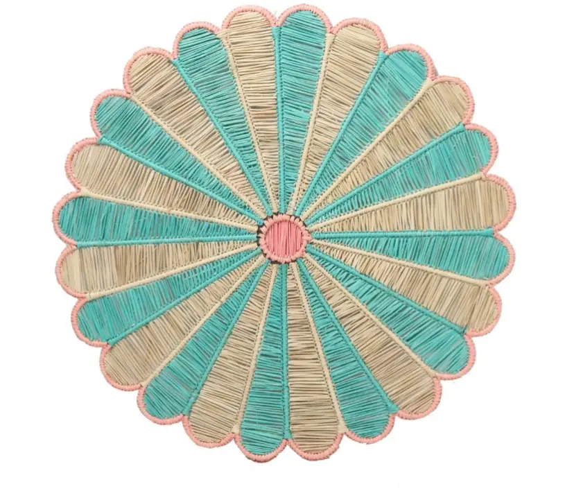 Aqua Blossom Woven Placemat | Rental Aqua Blossom Woven Placemat | Rental