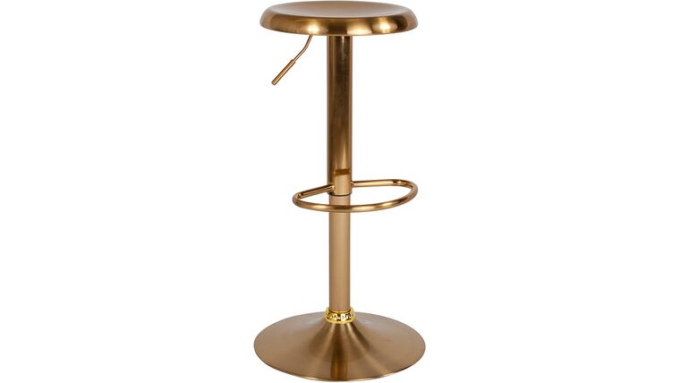Madrid Series Adjustable Height Retro Barstool in Gold Finish | Rental
