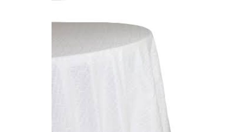 Sequin | 132″ New York White Sequin Tablecloth | Rental