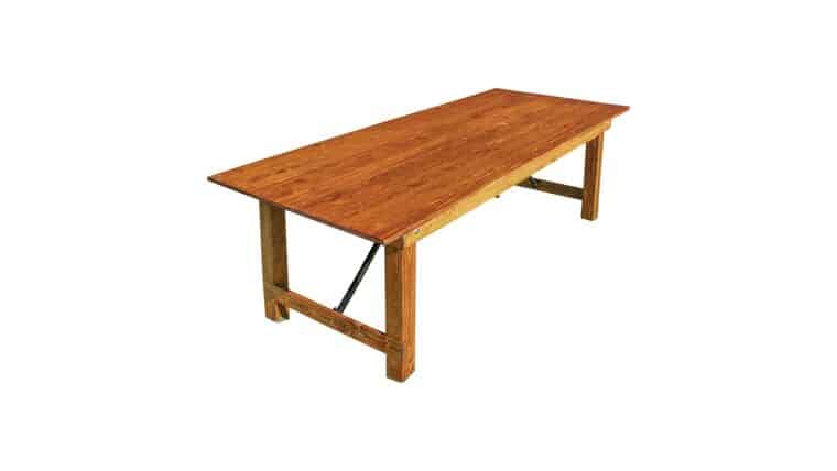 Farm Table | 8′ x 40” | Straight Leg | Light Natural | Rental Farm Table | 8′ x 40” | Straight Leg | Light Natural | Rental