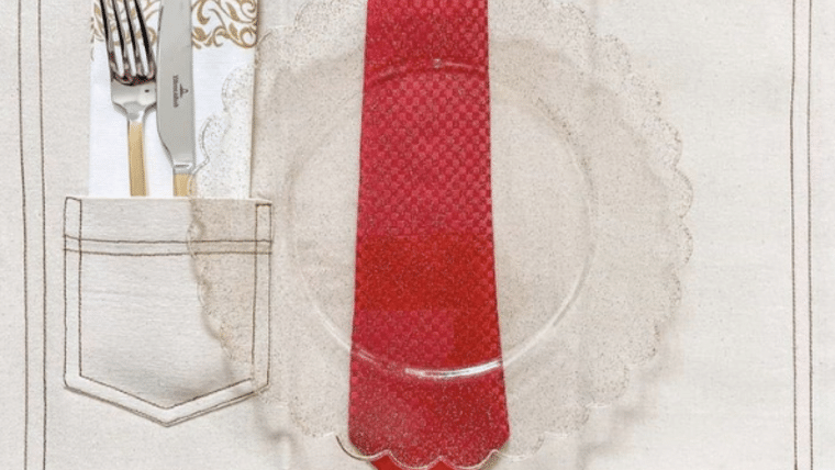Canvas Fabric Safari Placemat with Utensils Pocket | Rental