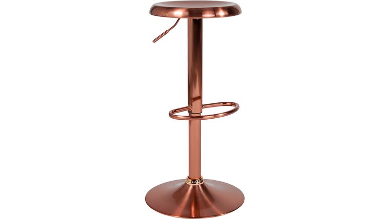 Madrid Series Adjustable Height Retro Barstool in Rose Gold Finish | Rental