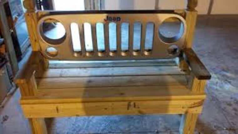 4′ Wood Jeep Bench | Rental 4′ Wood Jeep Bench | Rental