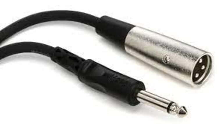 10’ XLR Male Cable to 1/4” Audio Connection – Black | Rental