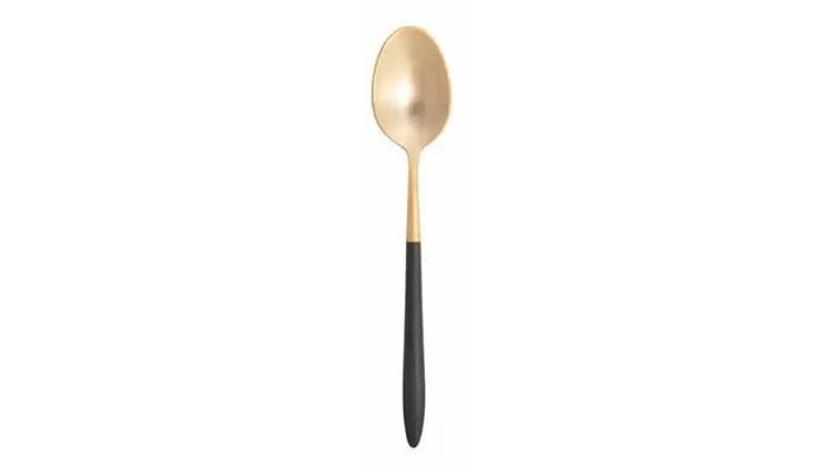 Velo Brushed Gold & Black Table Spoon | Rental