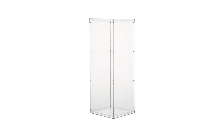 40″ Floor Standing Clear Acrylic Pedestal Risers – Transparent Acrylic Display Boxes with Interchangeable Lid and Base | Rental