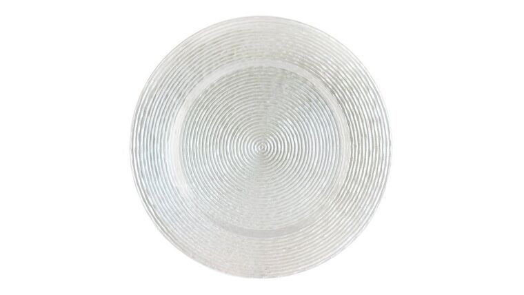 Glitter Glass Charger Plate – Clear | Rental