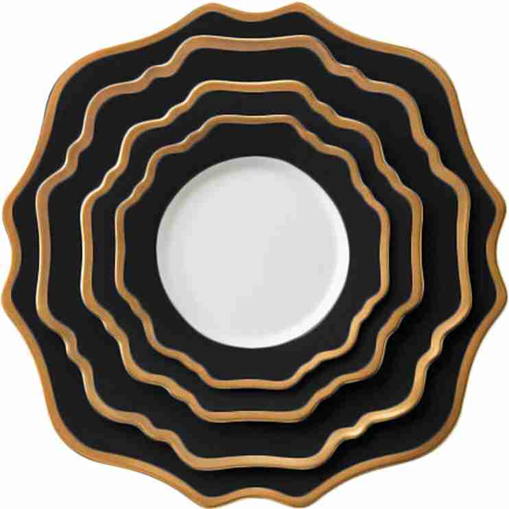 Casablanca Porcelain Collection in Black/Gold | Rental
