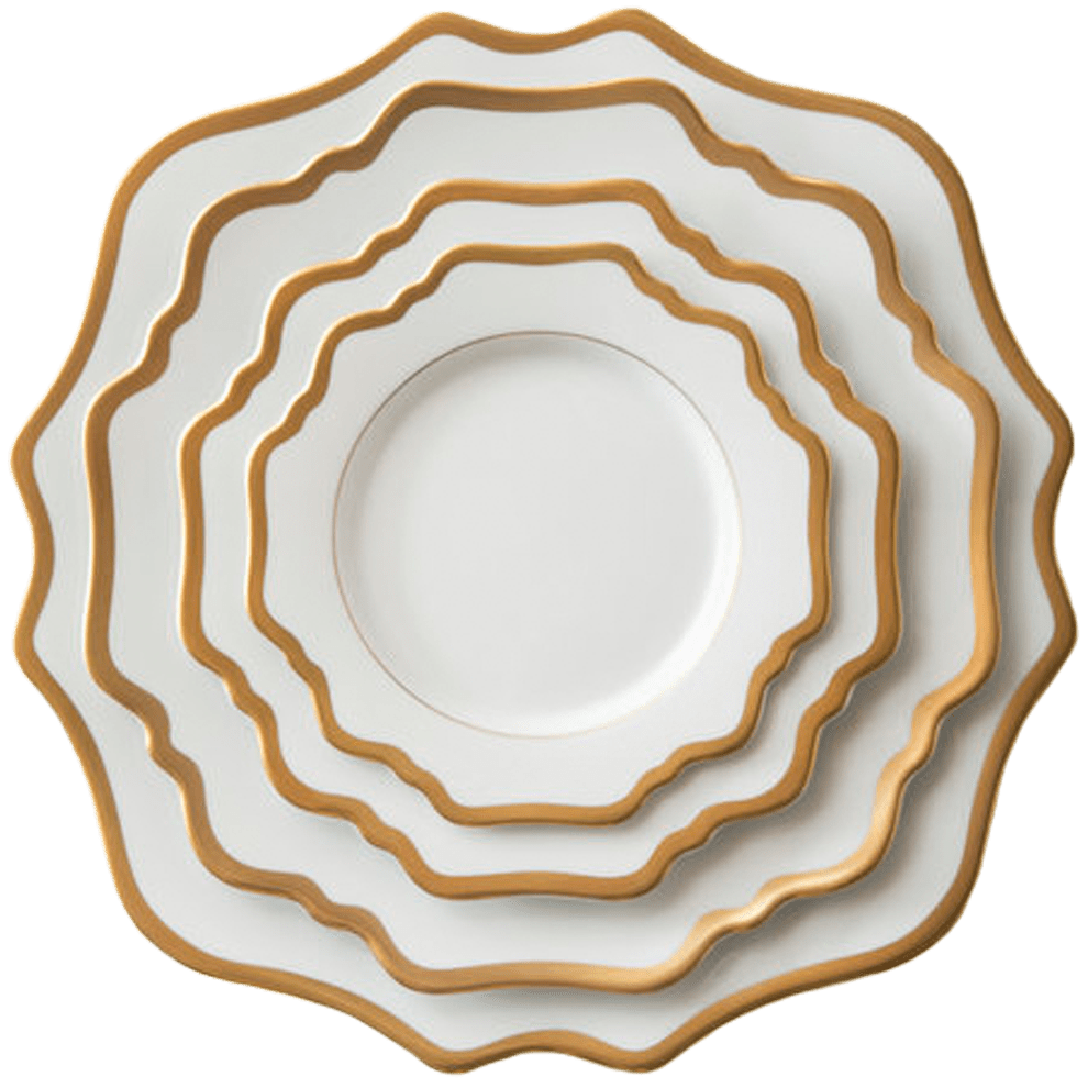 Casablanca Porcelain Collection in White/Gold | Rental