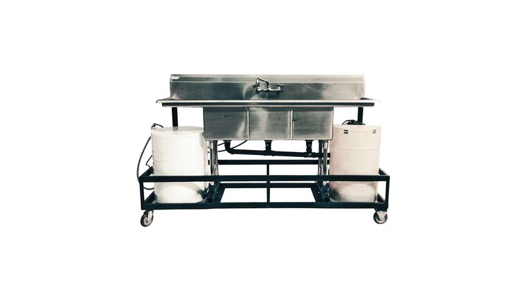 3 Compartment Sink With Cart | Rental 3 Compartment Sink With Cart | Rental