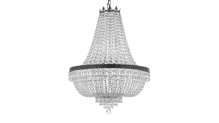 36″ x 30″ Dark Antique Finish French Empire Crystal Chandelier Lighting | Rental