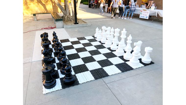 Giant Black & White Chess Set & Board Game Kit | Rental Giant Black & White Chess Set & Board Game Kit | Rental