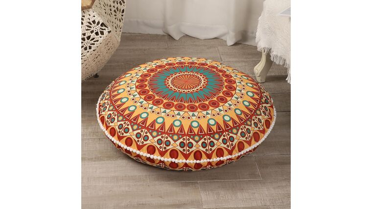 32 inches Meditation Floor Cushion for Adults, Round Large Thick Floor Pillow, Memory Foam Filling, Orange | Rental 32 inches Meditation Floor Cushion for Adults, Round Large Thick Floor Pillow, Memory Foam Filling, Orange | Rental