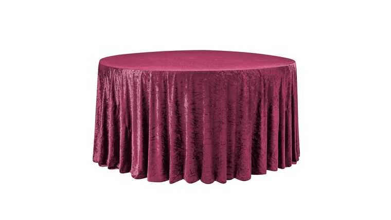 Velvet 132″ Round Tablecloth – Burgundy | Rental