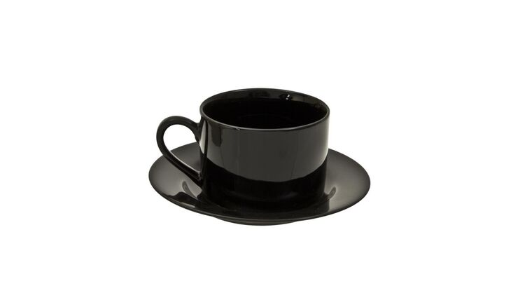Coffee Mug – BLACK RIM CAN CUP/SAUCER 6 OZ. | Rental
