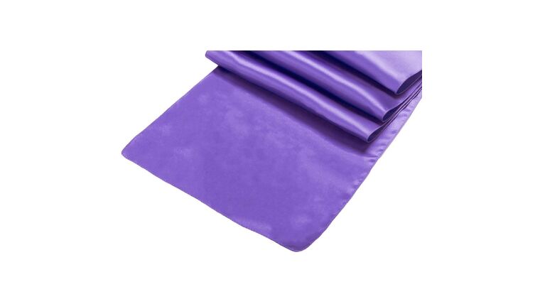 Satin Table Runner – Purple | Rental