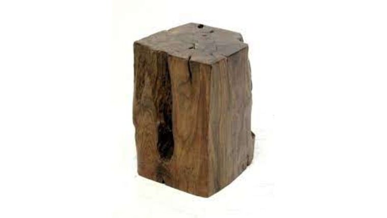 Rustic Wooden Block Stool | Rental