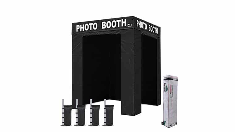 5′ x 5′ Flat Pop Up Photo Booth Enclosure – Black | Rental