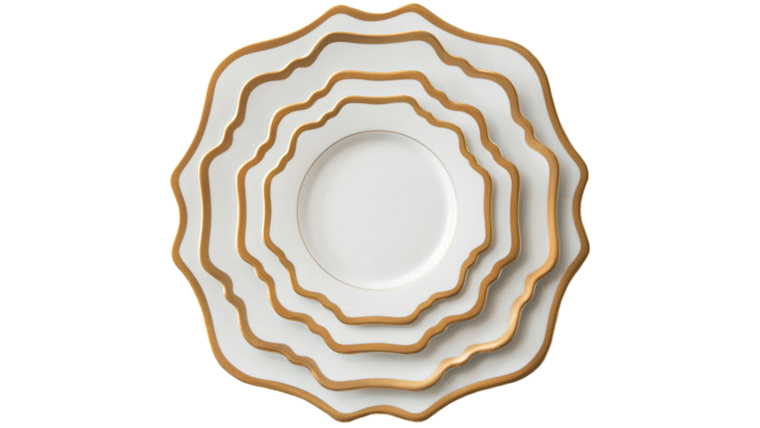 Casablanca Rose Gold & White – 10.5″ Dinner Plate | Rental