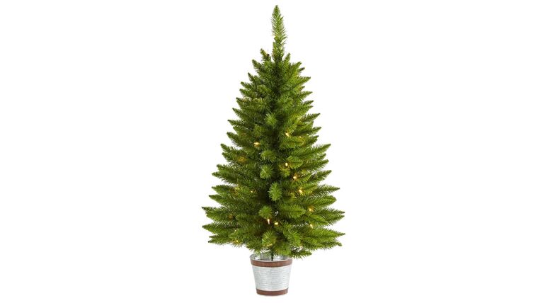 3’ Providence Pine Artificial Christmas Tree in Metal Pot with 50 Warm White Lights and 114 Bendable Branches | Rental