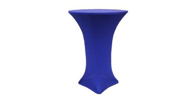 Spandex | Royal Blue | 30″ Round x 42″H Spandex Cocktail Tablecloth | Rental Spandex | Royal Blue | 30″ Round x 42″H Spandex Cocktail Tablecloth | Rental