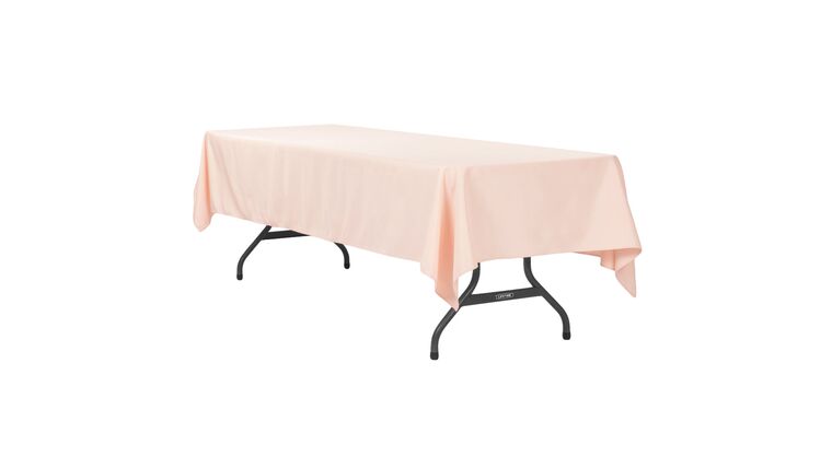 Polyester | 60″ x 120″ Rectangle Polyester Tablecloth – Blush/Rose Gold | Rental