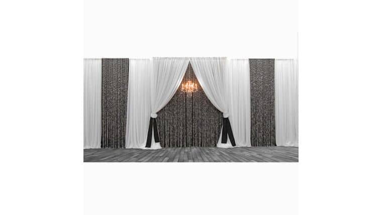 Drapery – Premium Mixed Custom 3 Panel Backdrop – 8′ – 20′ | Rental