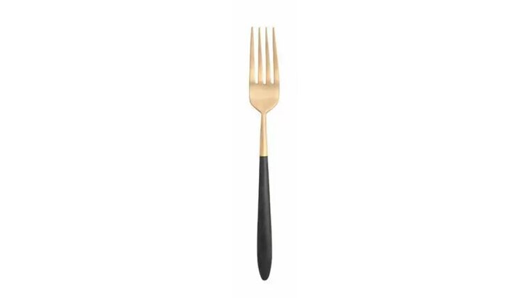 Velo Brushed Gold & Black Salad Fork | Rental