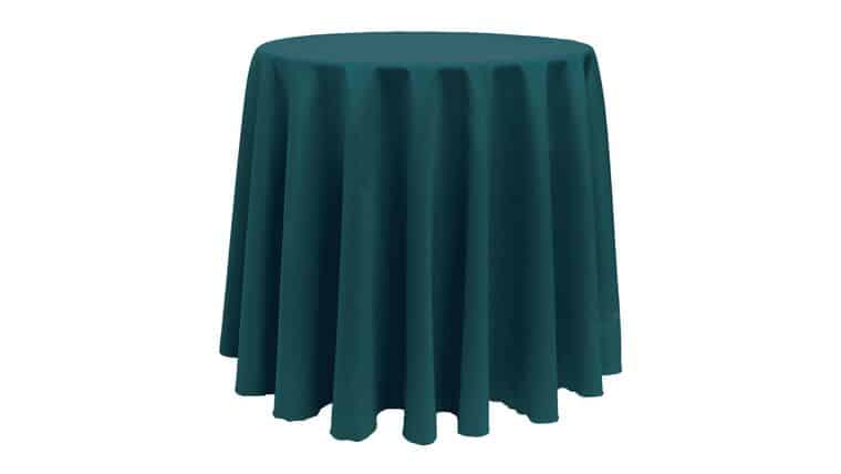 Polyester | 84″ Round Polyester Tablecloth – Teal | Rental