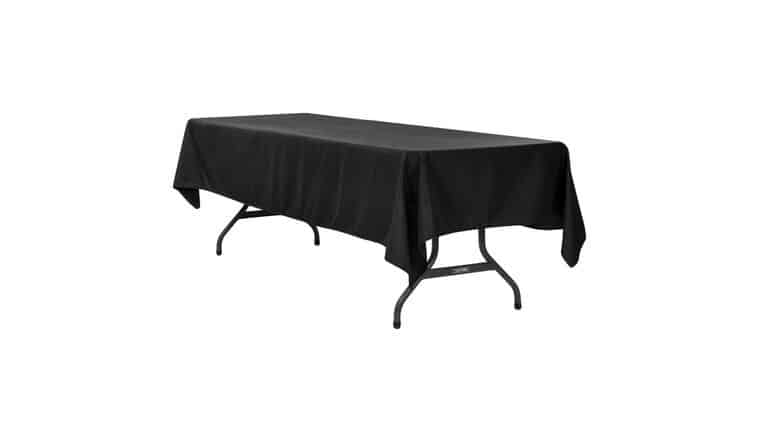Polyester | 60″ x 120″ Rectangle Polyester Tablecloth – Black | Rental