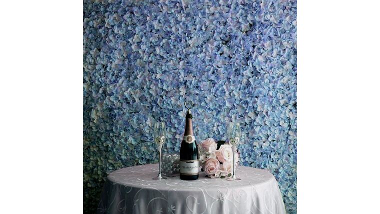 Flower Wall – UV Protected Serenity Blue Hydrangea Flower Wall Mat Panel | Rental