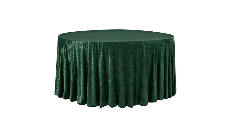 Velvet 132″ Round Tablecloth – Emerald Green | Rental