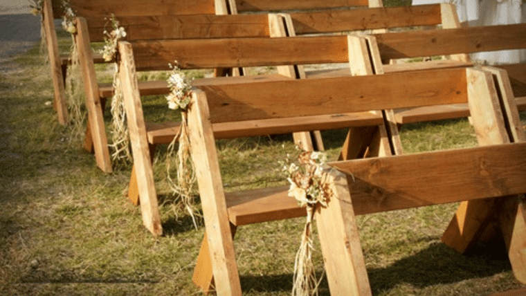 Cross Foot Bench w/Back – Natural Wood 4′ | Rental Cross Foot Bench w/Back – Natural Wood 4′ | Rental