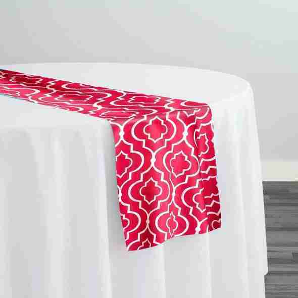 Gatsby Print (Lamour) Table Runner in Fuchsia | Rental Gatsby Print (Lamour) Table Runner in Fuchsia | Rental