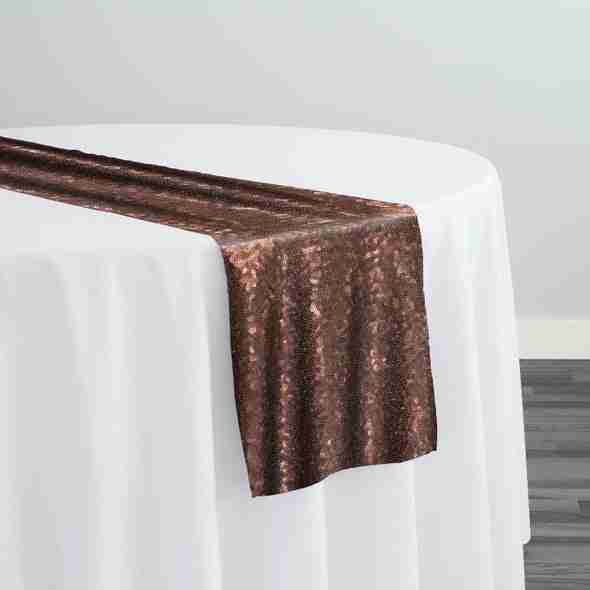 Glitz Sequins Table Runner in Cognac | Rental
