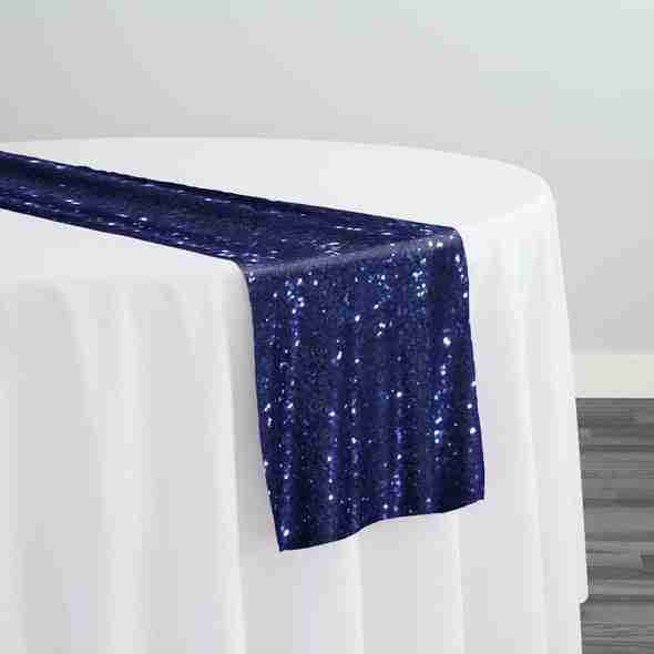 Glitz Sequins Table Runner in Navy | Rental