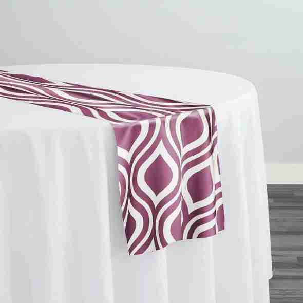 Groovy Print (Lamour) Table Runner in Plum | Rental