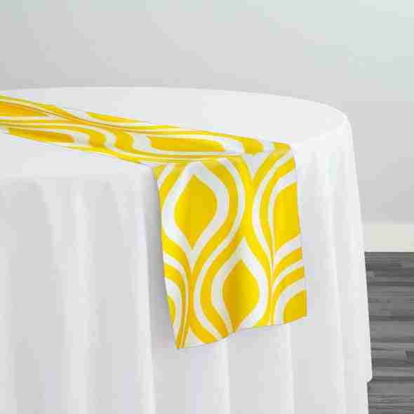 Groovy Print (Lamour) Table Runner in Yellow | Rental