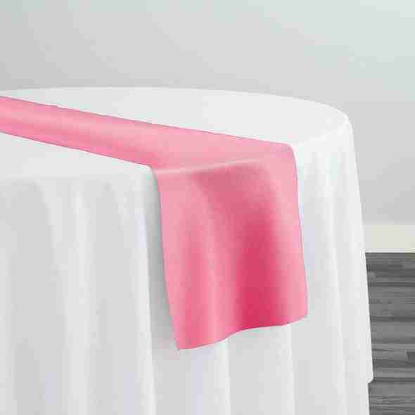 Lamour (Dull) Satin Table Runner in Bubble Gum 1688 | Rental