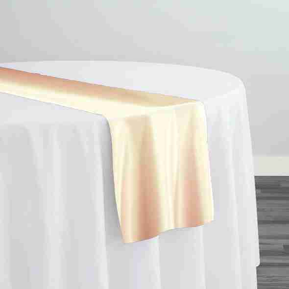 Lamour (Dull) Satin Table Runner in Champagne 1340 | Rental