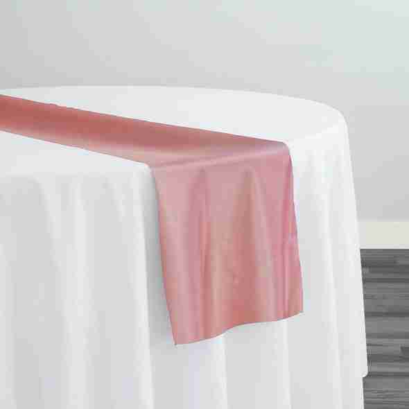 Lamour (Dull) Satin Table Runner in Dusty Rose 1317 | Rental