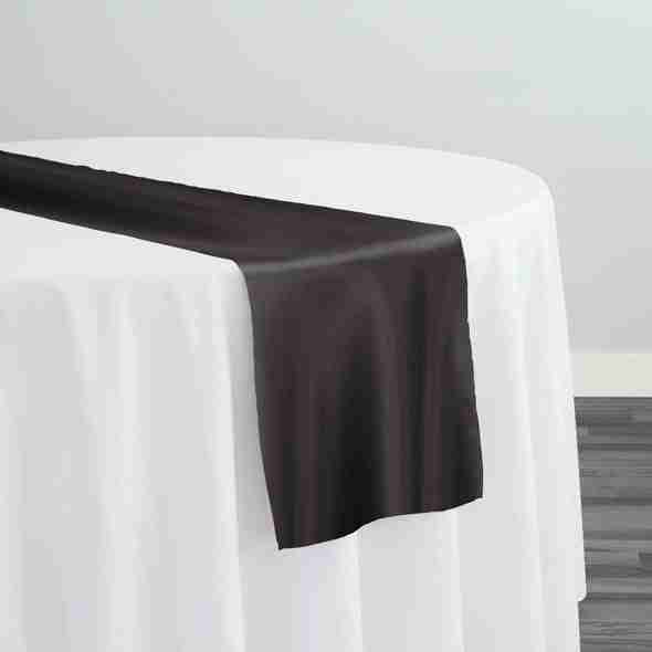 Lamour (Dull) Satin Table Runner in Gray 1665 | Rental