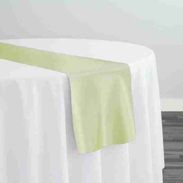 Lamour (Dull) Satin Table Runner in Green AS 9957 | Rental